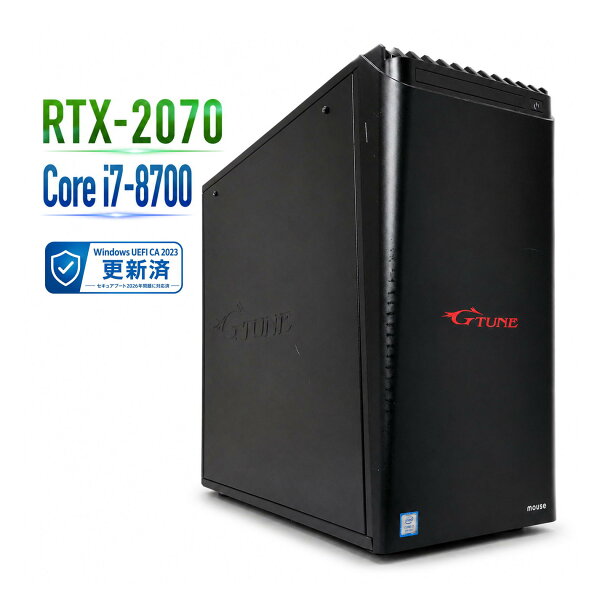 【中古ゲーミングPC】マウス G-Tune NG-i690 / GeForce RTX 2070 / Core i7-8700 / 16GB / 2.5" SSD 480GB + HDD 500GB / Windows11