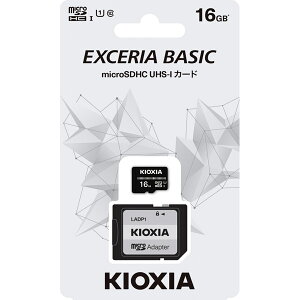KIOXIA@microSDHCJ[h@SDJ[h EXCERIA BASICiGNZAx[VbNj KMUB-A016G m16GBn