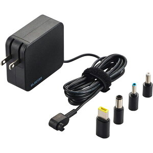 �G���R��|ELECOM AC�A�_�v�^�[ �m�[�g�p�\�R������ 65W �ϊ��R�l�N�^�t�� 4�� (Dynabook/����/�x�m��/HP/DELL) 2m �P�[�u����̌^ �u���b�N ACDC-TP9565BK