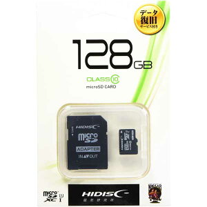 nCfBXN|HiDISK microSDJ[h 128GB CLASS10 UHS-1ΉP[Xt A_v^ HDSDH128GCL10DS
