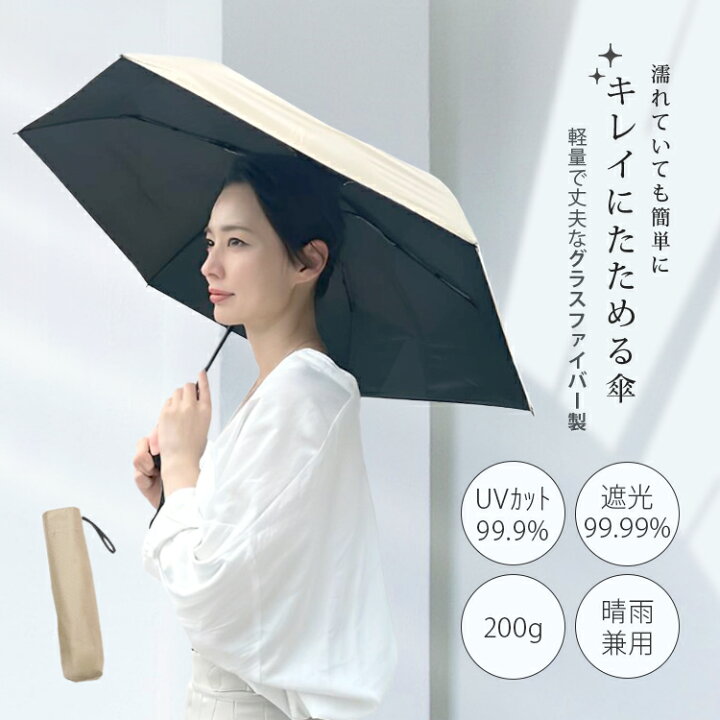 楽天市場】【500円OFFクーポン】 きれいにたためる 折りたたみ傘 QT 