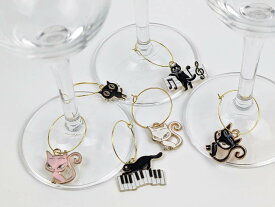 パーティー ワイングラス【LIVIT キューティー CAT グラスマーカー (6個入) 】 ねこグッズ ワインチャーム