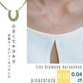 バテイ ネックレス【日本製 18金 華奢ネックレス】 ホースシュー 18K 馬蹄 バテイ ダイヤモンド 18金イエローゴールド 蹄 ひづめ K18 YG 325 ピナコテーカ シンプル スキンジュエリー ギフト レディース 誕生日 記念日 クリスマス