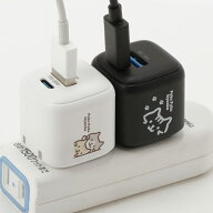 ACアダプタ 可愛い 猫 キャラクターUSB PD対応 USB-A 2ポート 急速充電 かわいい おしゃれ シンプル ホワ…