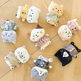 ふくふくにゃんこ 着せ替えシリーズ チェックシャツ 推し活 ぬいぐるみ 15cm 服 ぬい服 可愛い 猫 コスチューム ヲタ活 オタ活