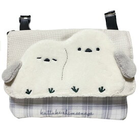 くっつきシマエナガ ラウンド財布 グレー