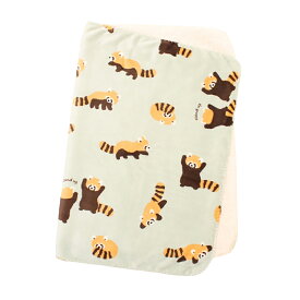 レッサーパンダ柄 ひざ掛け 膝掛け ひざかけ ブランケット 裏ボア シープボア フランネル かわいい おしゃれ 子供 大人 学校 職場 自宅 車内 旅行 誕生日 ギフト プレゼント ミント 縦700×横1000mm