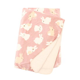 ウサギ柄 ひざ掛け 膝掛け ひざかけ ブランケット 裏ボア シープボア フランネル 子供 大人 学校 職場 自宅 車内 旅行 ピンク 縦1000×横1400mm 誕生日 ギフト プレゼント かわいい おしゃれ