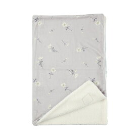 フランネルフラワーデジプリブランケット ひざかけ ひざ掛け フランネル 花柄 デジタルプリント 裏ボア 軽量 グレイ ふわふわ かわいい おしゃれ 学校 職場 自宅 車内 旅行 誕生日 ギフト プレゼント 縦73×横100cm