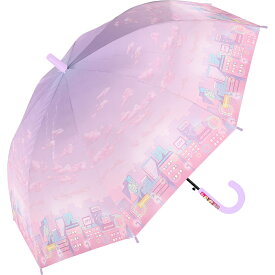 日傘 長傘 傘 暑さ対策 雨対策 UVノスタルジックシティ グッドナイトパープル 55CM