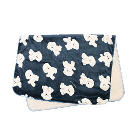 ひざ掛け 膝掛け ひざかけ ブランケット スワンネル 3way 犬 ビション 柄 ボア ケープ 暖かい 防寒 もこもこ かわいい おしゃれ 毛布 ポンチョ 子供 車 学校 職場 ギフト プレゼント ネイビー