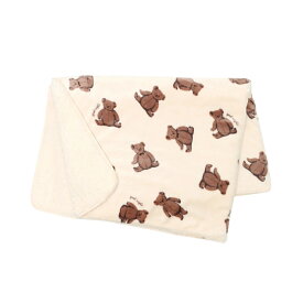くま柄 ひざ掛け 膝掛け ひざかけ ブランケット 裏ボア シープボア フランネル かわいい おしゃれ 子供 大人 学校 職場 自宅 車内 旅行 誕生日 ギフト プレゼント アイボリー 縦1000×横1400mm
