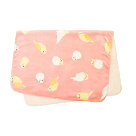 インコ柄 ひざ掛け 膝掛け ひざかけ ブランケット 裏ボア シープボア フランネル かわいい おしゃれ 子供 大人 学校 職場 自宅 車内 旅行 誕生日 ギフト プレゼント ピンク H700×W1000mm