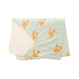 きつね柄 ひざ掛け 膝掛け ひざかけ ブランケット 裏ボア シープボア フランネル 学校 職場 かわいい おしゃれ ギフト プレゼント ミント 1000×1400mm