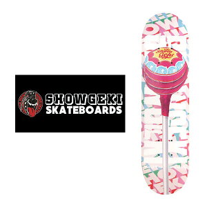 SHOWGEKI SKATEBOARDS LOLLIPOP 3D LETTER PATTERN KIDS 6.875" x 26.125" ショウゲキ スケートボード スケート デッキ キッズ Kids SKATE DECK SK8 スケボー 板 ストリート パーク FLAKE フレイク