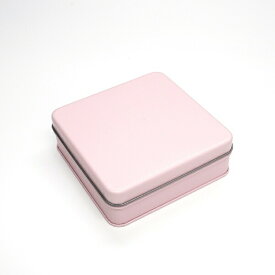 クッキー缶 可愛い おしゃれ ギフト かわいい ポップ缶 スクエア (サクラ) 122×122×H42mm 24個入 キャンディ缶 プレーン缶 角缶 製缶 クッキー用缶 ブリキ缶 正方形 手作り ラッピング缶 焼き菓子缶 ギフト缶 高級感 小物入れ缶 スイーツ缶 ZAP045-24