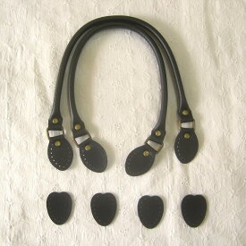 持ち手 金具付き合皮持ち手 パッチワークバッグ持ち手 黒 レシピ付き handle02 メール便対応商品