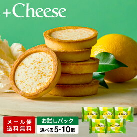 チーズタルト ミニ 数量限定お試しパック ”焼いて美味 サクっとリッチなチーズスイーツ” +Cheese プラスチーズ チーズレモンタルト 洋菓子 焼菓子 (クリームチーズ × 焼きチョコ × レモンクリーム) 5個 / 10個 常温 メール便 個包装 プチギフト お配り 送料無料