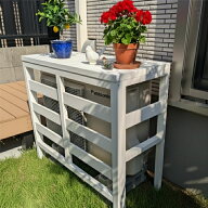 エアコン室外機カバー 木製 大型収納庫