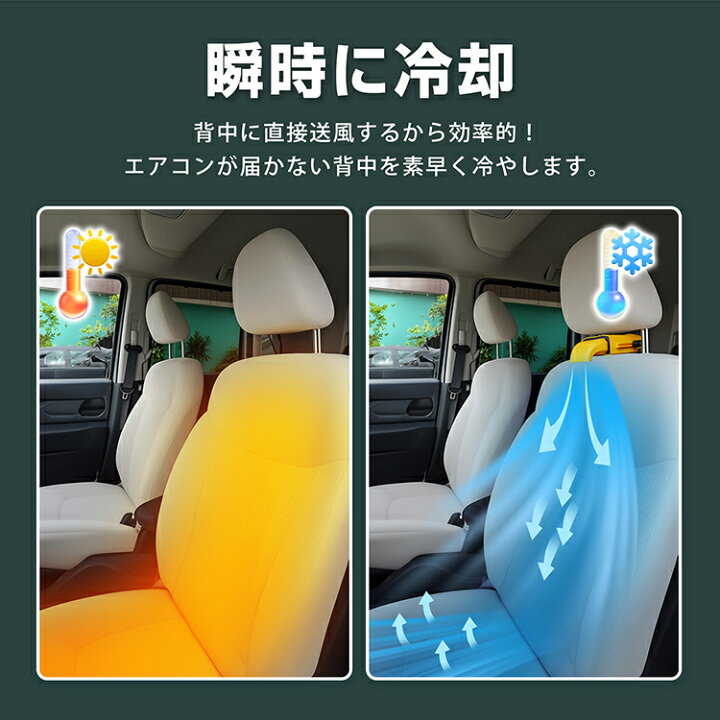 楽天市場】【7/19〜7/26全品クーポン！】座席ファン 扇風機 車用 運転 