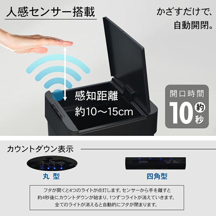 楽天市場】【7/19〜7/26全品クーポン！】自動開閉式ゴミ箱 人感 