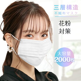 【30(月)〜5％オフCP】即納　99% カットフィルター 不織布マスク 2000枚 セット 50枚 40箱 まとめ買い 日本 国内発送 不織布 マスク プリーツ 使い捨て 大人用 男女兼用 全国マスク工業会 メルトブローン ウィルス対策 防塵 花粉 飛沫感染対策 白色 ホワイト ny261-2000