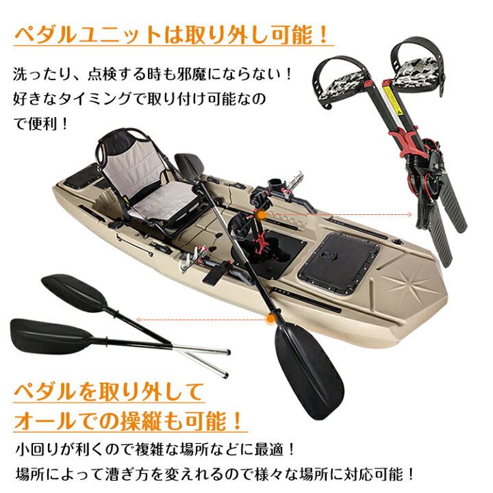 楽天市場】ペダル式カヤック カヌー ペダル ボート フィッシング 