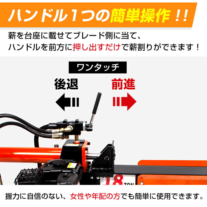 楽天市場】【数量限定☆最大90%オフ】油圧式薪割り機 エンジン式 油圧 