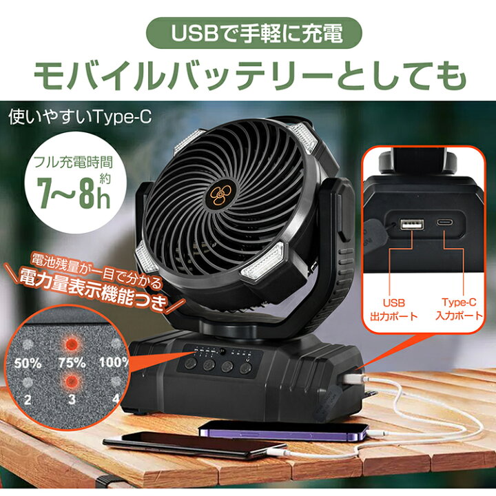 楽天市場】【7/4〜7/10全品クーポン！】【在庫処分】扇風機 アウトドア 