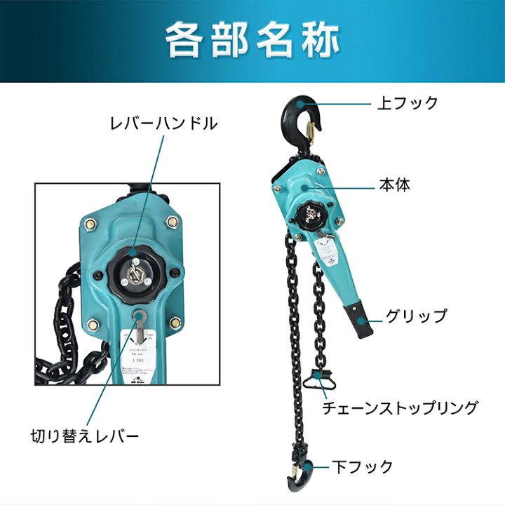 楽天市場】【数量限定☆最大90%オフ】レバーホイスト 3t 3トン 3ton 