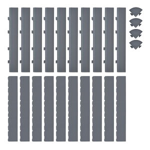 ガレージタイル エッジ コーナー セット パーツ 同色 オス10枚 メス10個 コーナー4個 ガレージマット 組立簡単 はめ込み 置き敷き ガレージ 車庫 倉庫 洗車 耐荷重10トン 10t 車 バイク 段差解消