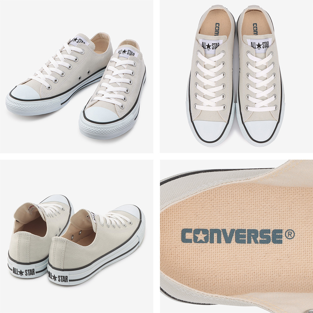 【CONVERSE】コンバース CANVAS ALL STAR COLORS OX キャンバスオールスターカラーズOX メンズ レディース 正規品  ロゴ 白 ホワイト ベージュ ライトグレイ シューズ 靴 ローカット HAPTIC ハプティック | ETFIL（エトフィル）