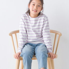 【OMNES】キッズ 10番単ボーダー長袖Tシャツ 子供服 子ども服 トップス カジュアル カットソー 100cm 110cm 120cm 130cm 140cm オムクロ PURPLE LABEL オムネスパープルレーベル