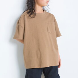 【OMNES】キッズ 製品洗いコットンビッグ半袖Tシャツ トップス カジュアル 無地 ポケット付き 100cm 110cm 120cm 130cm 140cm