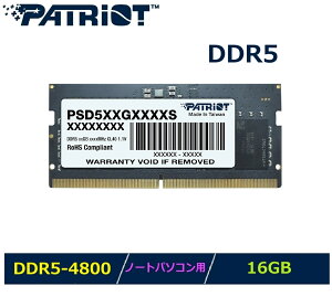 Patriot Memorym[gp\Rp Signature Line DDR5 PC5-38400 (4800MT/s) 16GB (1x16GB) 2Rank SODIMM_PSD516G480081S