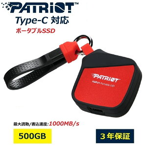 Patriot Memory PDP31 |[^uSSD 500GB USB 3.2 Gen2 Type-C P[ut OtSSD  10Gbps PCIe M.2 NVMe 2230 SSD f[^]1000MB/s ^ RpNg portable SSD e g Windows MacBook Linux Andr