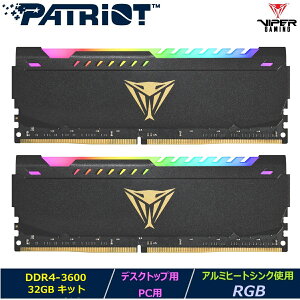 Patriot MemoryfXNgbvp/PCp Viper Steel RGB DDR4 PC4-28800 (3600MHz) 32GBLbg (2x16GB) UDIMM_PVSR432G360C0K
