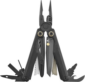LEATHERMAN (���U�[�}��) �}���`�c�[�� Wave Alpha 18�@�\ MagnaCut���n G10�n���h�� 25�N�ۏ� �o�R �ނ� �A�E�g�h�A �I�u�V�f�B�A���iObsidian�j