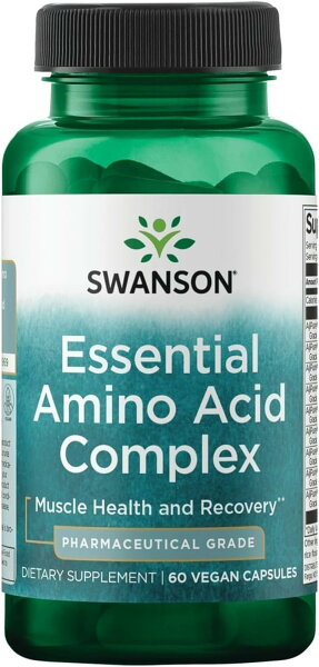 Swanson スワンソン アジピュア Ajipure 9種の必須アミノ酸 EAA 60粒 植物性カプセル アミノ酸 筋トレ トレーニング サプリ サプリメント 栄養補助食品 海外サプリ アメリカ