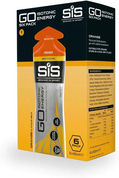 Science in Sport SiS サイエンスインスポーツ GO エナジー ＋ エレクトロライト ジェル 60ml×6個 電解質配合 ヴィーガン エナジージェル 補給食 エネルギー補給 マラソン ランニング サイクリング ロードバイク トライアスロン 持久系スポーツ