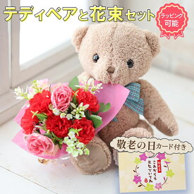 ぬいぐるみ花束セット 敬老の日 花 そのまま飾れる ブーケ 翌日配送 花束 ギフト 誕生日 プレゼント バラ 花瓶いらず スタンドブーケ 花 ギフト 50代 60代 70代 80代 送料無料 送料無料 フラワー アレンジメント