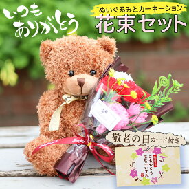 敬老の日 ぬいぐるみと花束セット ギフト 花 そのまま飾れる ブーケ 翌日配送 花束 ギフト 誕生日 プレゼント バラ 花瓶いらず スタンドブーケ 花 ギフト 50代 60代 70代 80代 送料無料 送料無料 フラワー アレンジメント