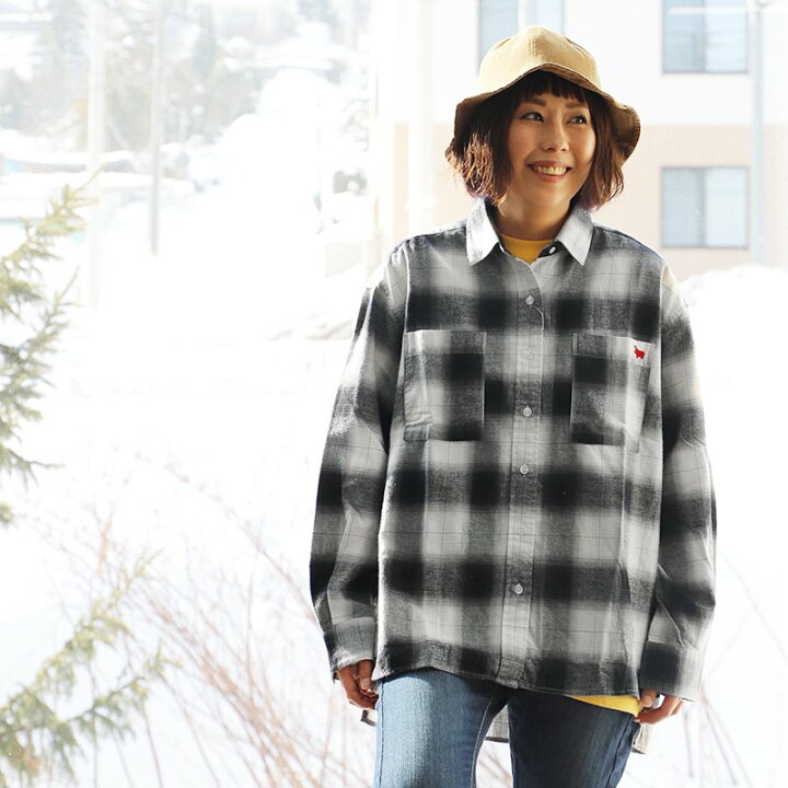 楽天市場】ゆったりシャツ チェックシャツ マドラス ブロック オンブレ 