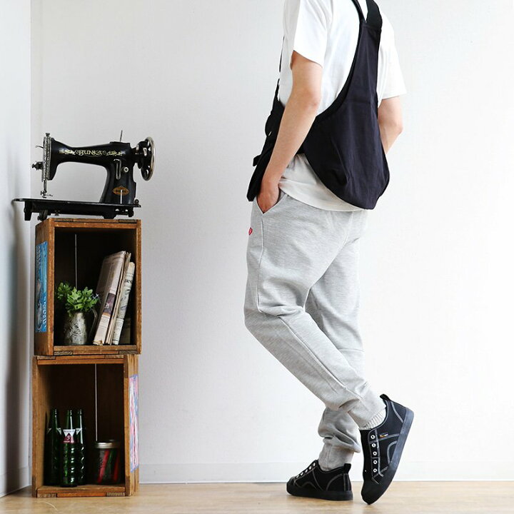 楽天市場 ジョガーパンツ ファインフィット ワンポイント 紐 ゴム 家庭洗濯 スポーティ カジュアル スウェットパンツスリムタイト スタンダード レディース メンズl M グレー ブラック 40代 50代 おしゃれ Billvan ビルバン ｐａｔｙ