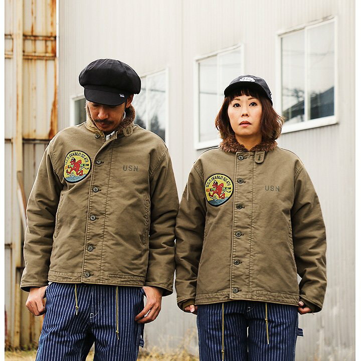 楽天市場】ジャケット スタンドネック N-1 デッキジャケット ワッペン 