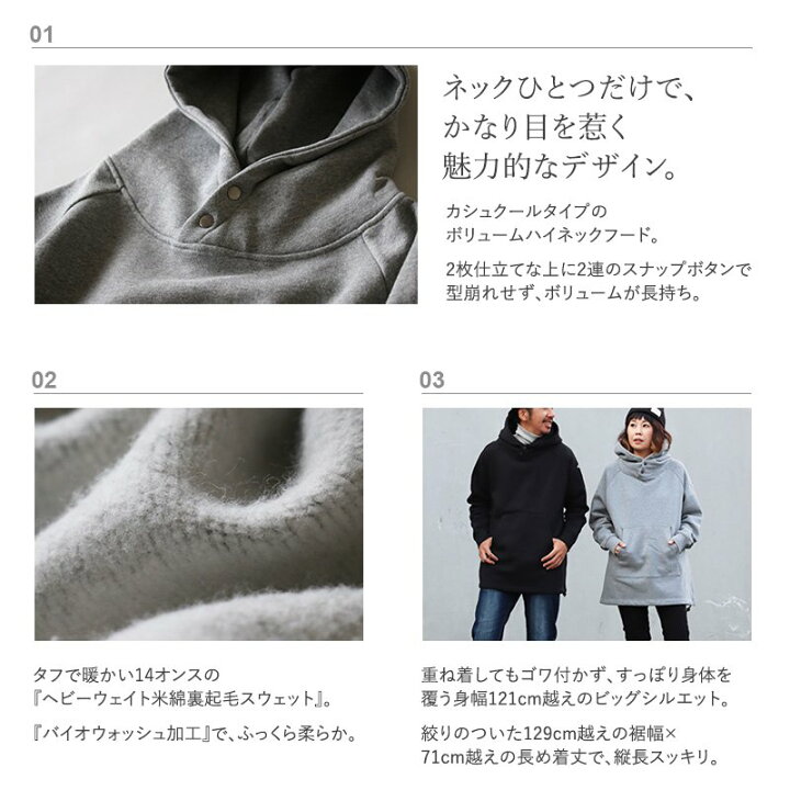 楽天市場】パーカー メンズ レディース ロング丈 裏起毛 USAコットン  