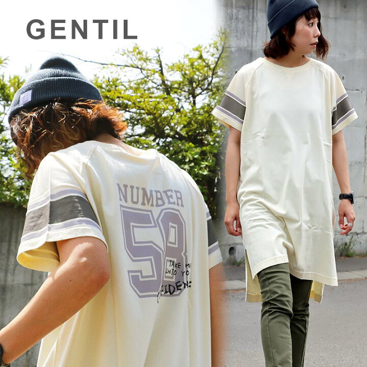 楽天市場 ワンピース 半袖 レディース Teeワンピ Tワンピ Tシャツ ティーシャツ フットボール 膝上 ひざ上 バックプリント ナンバリング クルーネック カジュアル メンズライク アメカジ 夏 ゆったり 楽チン Paty パティ Gentil ジャンティ ｐａｔｙ