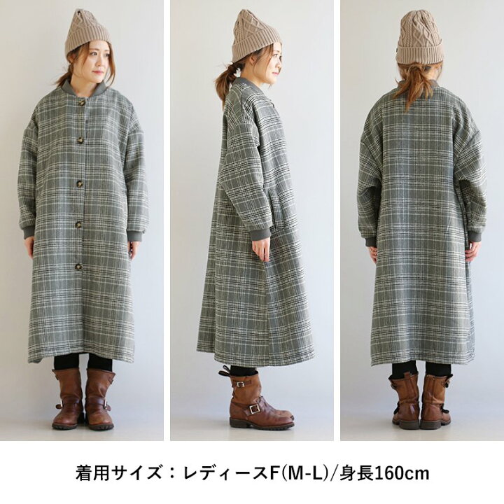 楽天市場】アウター ロングコート ダブルフェイス チェック柄 ギンガム 