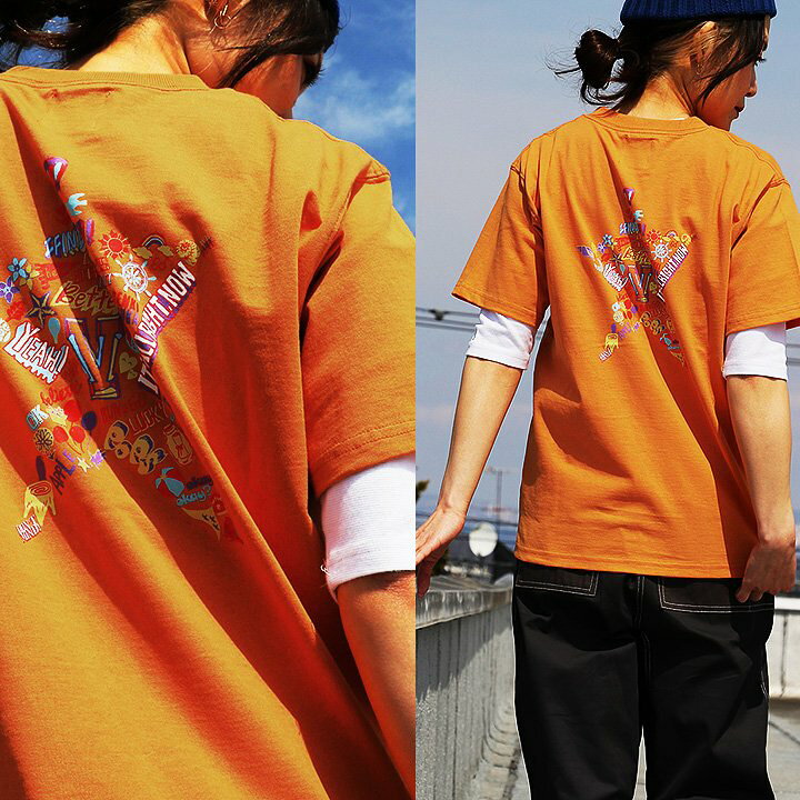 楽天市場 Tシャツ メンズ レディース 綿100 半袖 ゆったり 大きいサイズ 大人 カジュアル 星 スター バックプリント カラフル ボックスシルエット しっかり生地 半袖tシャツ Tee 夏 ティーシャツ プリントt 白 オレンジ スミクロ ユニセックス Paty パティ Toneontone