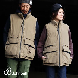 Johnbull ジョンブル ダウンベスト ダウン ベスト メンズ レディース ハイネック 暖かい 軽量 防寒 防風 軽量 重ね着 フラップポケット バータックループ ジップ マットブラック 秋 冬 パティ